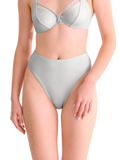 Bas maillot slip de bain échancré taille haute BLUE LAGOON - Kiabi