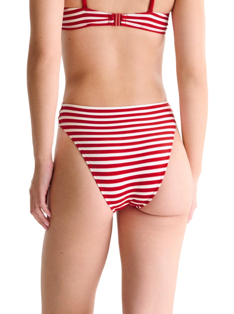 Bas maillot slip de bain échancré taille haute BONDI BEACH Rouge - Kiabi