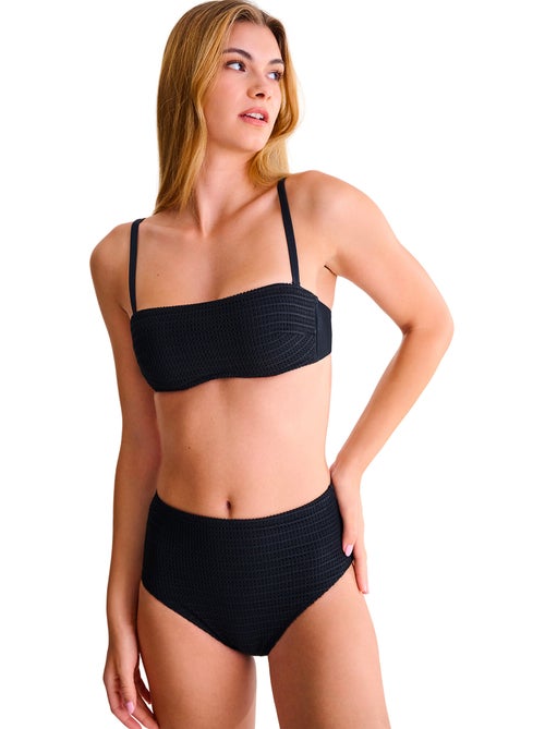 Bas maillot slip de bain échancré taille haute CALVI - Kiabi