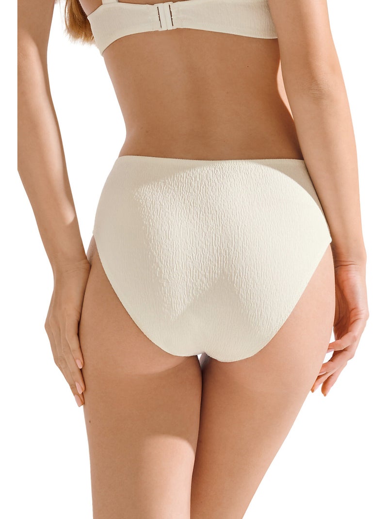 Bas maillot slip de bain échancré taille haute MALAGA Ecru - Kiabi