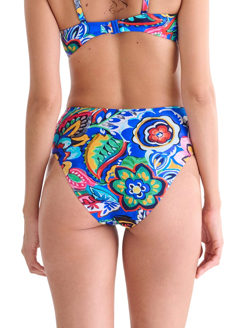Bas maillot slip de bain échancré taille haute MEXICO Bleu - Kiabi