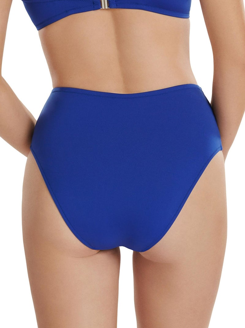 Bas maillot slip de bain échancré taille haute Palma Bleu - Kiabi