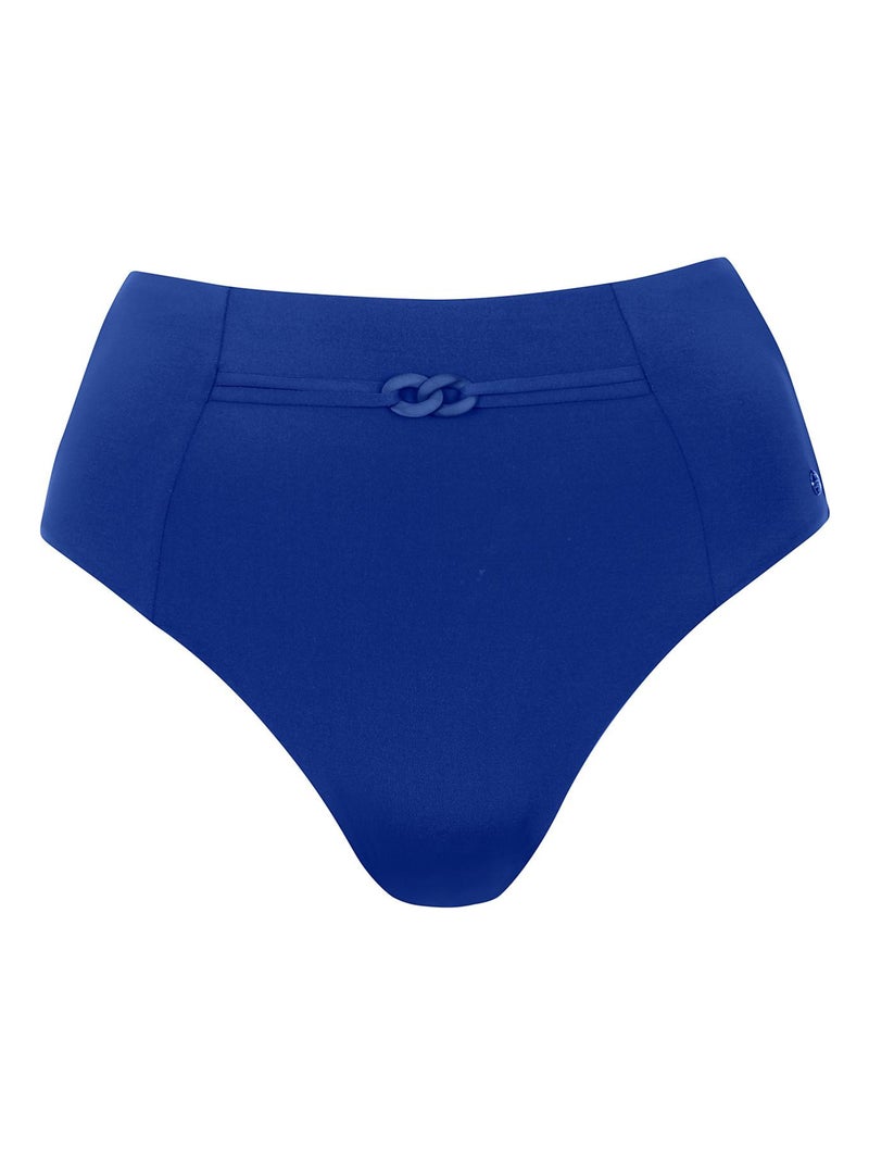 Bas maillot slip de bain échancré taille haute Palma Bleu - Kiabi