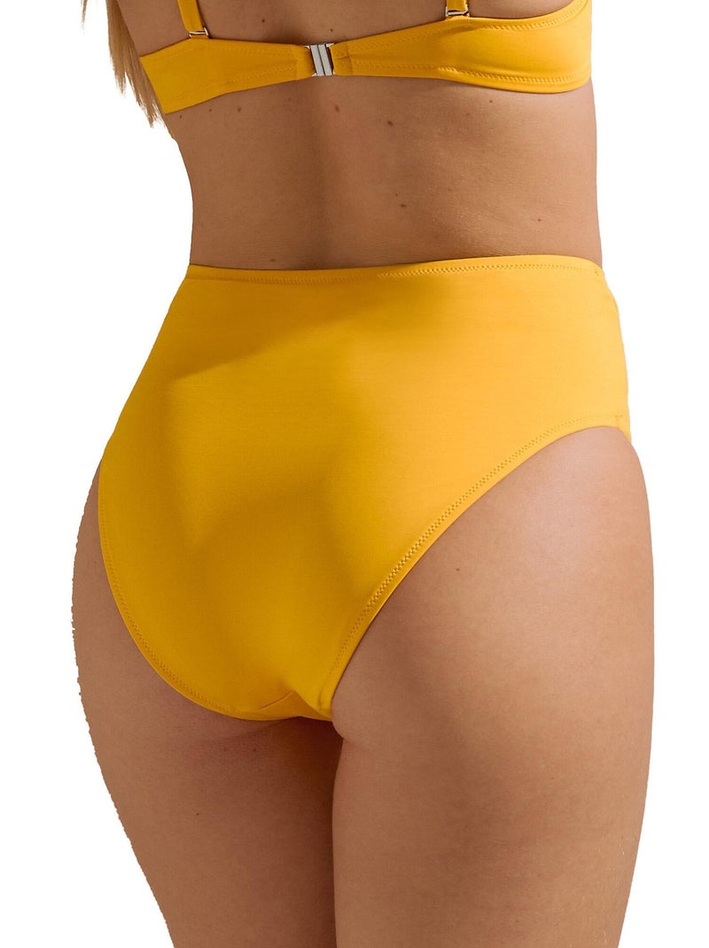 Bas maillot slip de bain échancré taille haute Palma Jaune - Kiabi