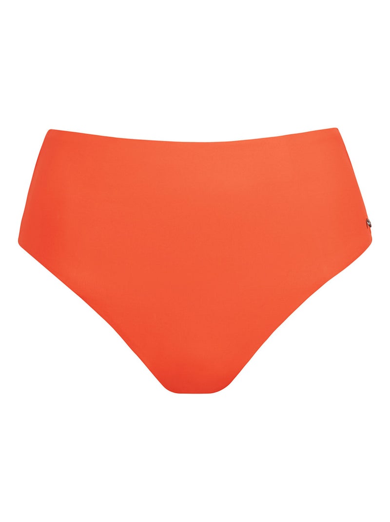 Bas maillot slip de bain échancré taille haute PALMA Orange - Kiabi