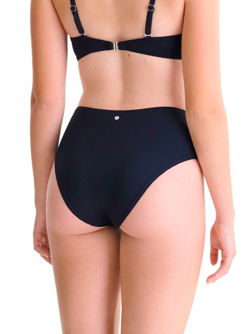 Bas maillot slip de bain échancré taille haute PORTOFINO Noir - Kiabi