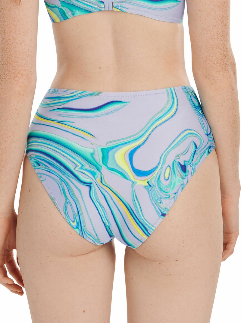 Bas maillot slip de bain échancré taille haute Queensland Violet - Kiabi