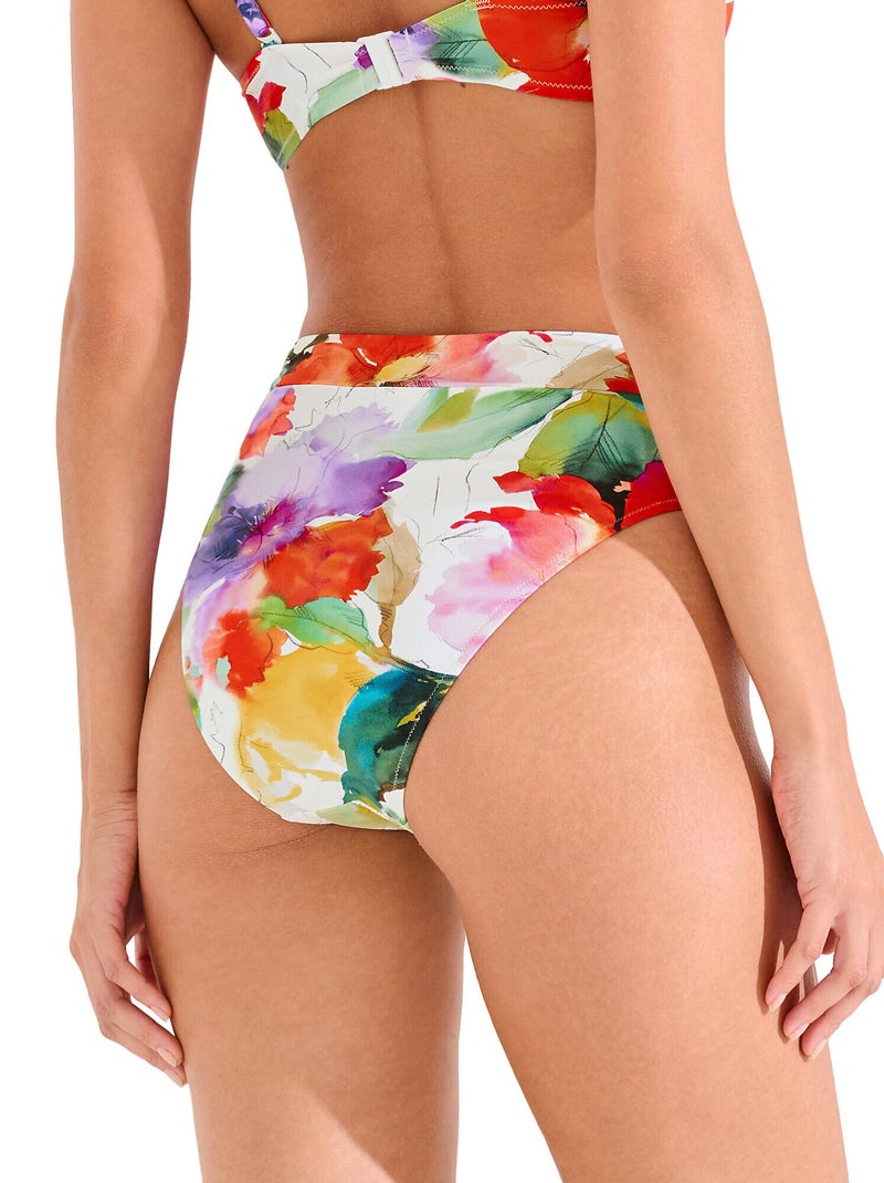 Bas maillot slip de bain échancré taille haute ROMA Blanc - Kiabi