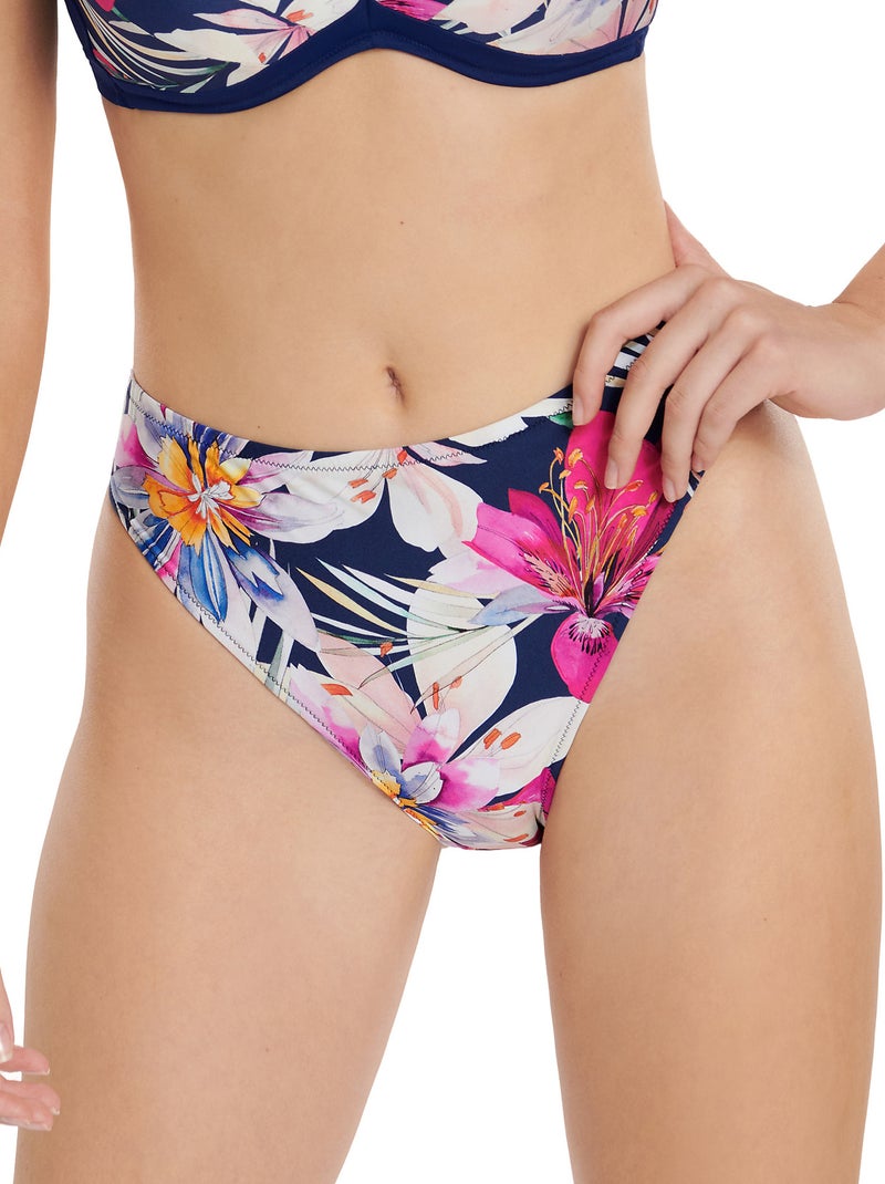 Bas maillot slip de bain échancré taille haute Tunis Bleu - Kiabi