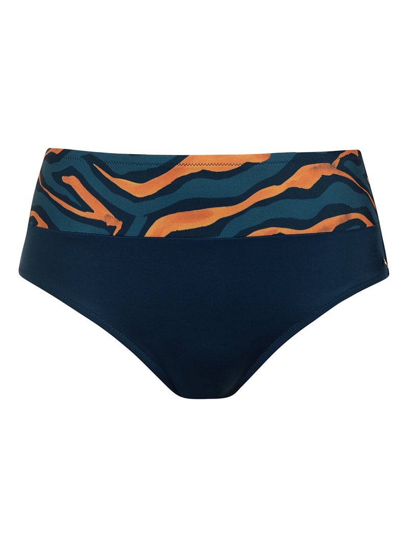 Bas maillot slip de bain gainant taille haute TANZANIA Bleu - Kiabi