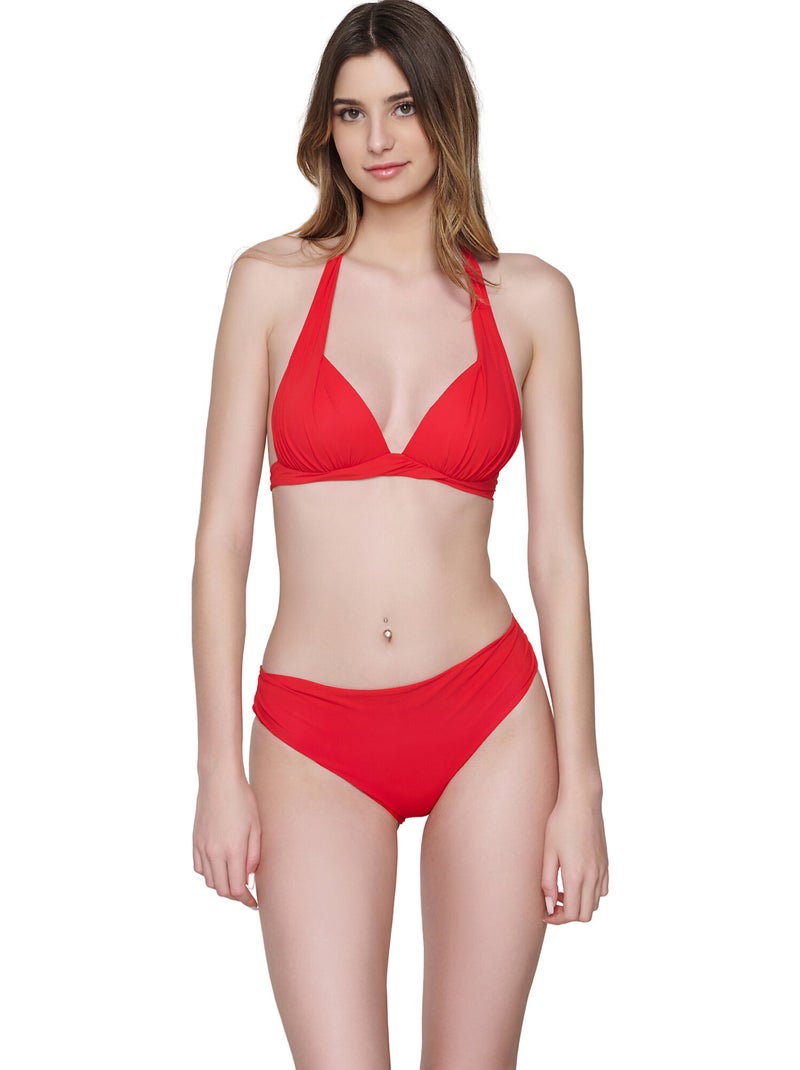 Bas maillot slip de bain plissé 5cm BLUE SENSE Rouge - Kiabi