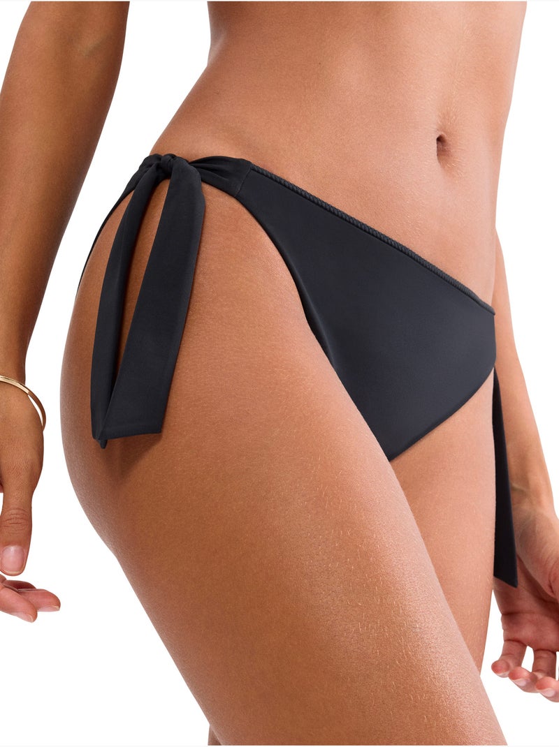 Bas maillot slip de bain taï à nouettes SUMMER TWIST Noir - Kiabi