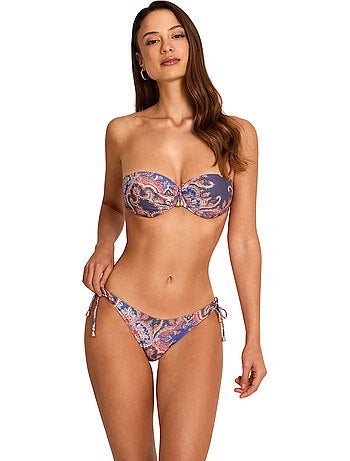 Bas maillot slip de bain taille basse à nouettes BOHEME