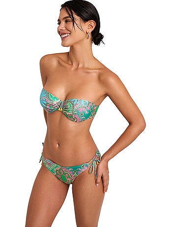 Bas maillot slip de bain taille basse à nouettes BOHEME