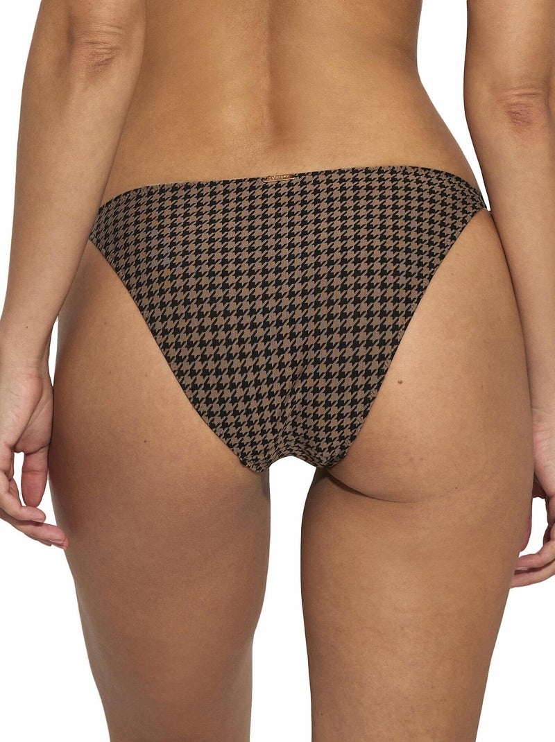 Bas maillot slip de bain taille basse à nouettes Corfu Noir - Kiabi