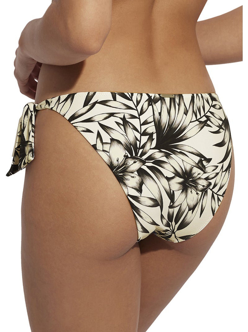 Bas maillot slip de bain taille basse à nouettes Honolulu Ecru - Kiabi