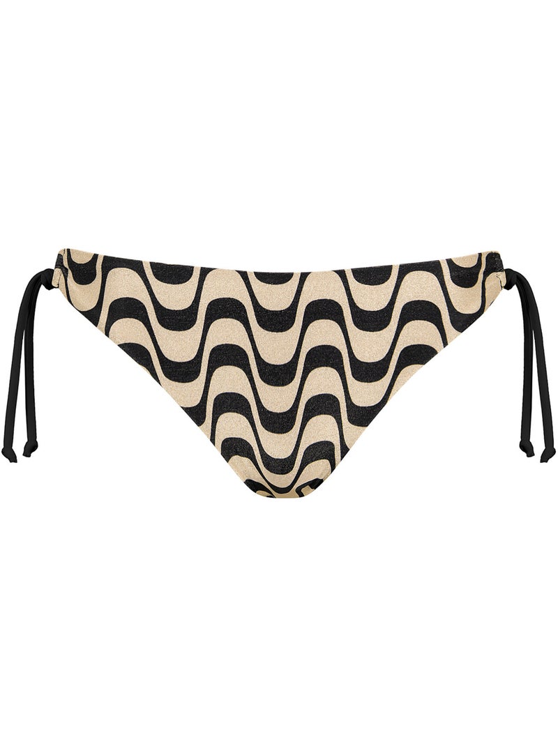 Bas maillot slip de bain taille basse à nouettes iceland Noir - Kiabi