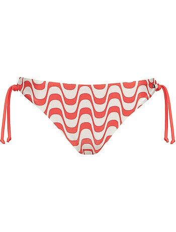 Bas maillot slip de bain taille basse à nouettes Iceland