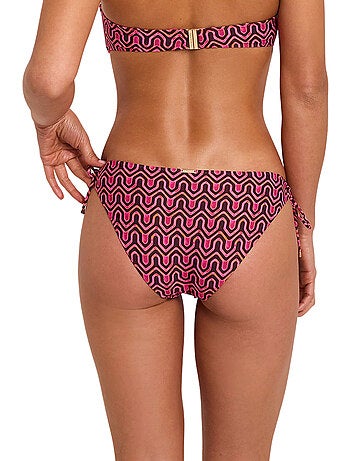 Bas maillot slip de bain taille basse à nouettes KALEIDO
