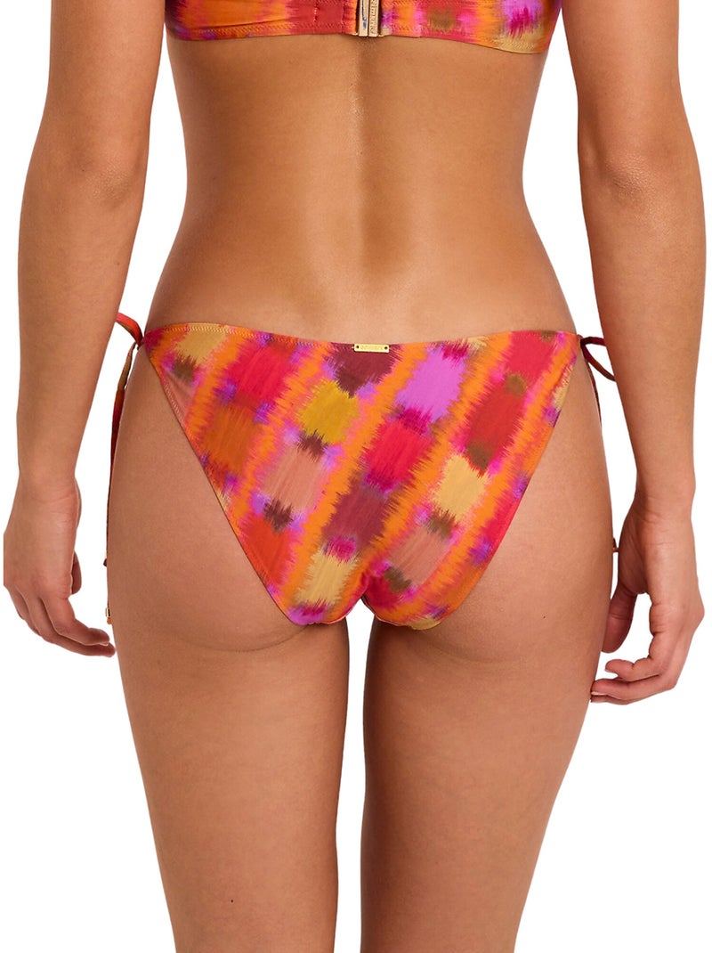 Bas maillot slip de bain taille basse à nouettes MAGMA Orange - Kiabi