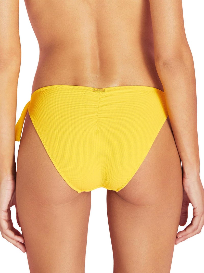Bas maillot slip de bain taille basse à nouettes Miami Jaune - Kiabi
