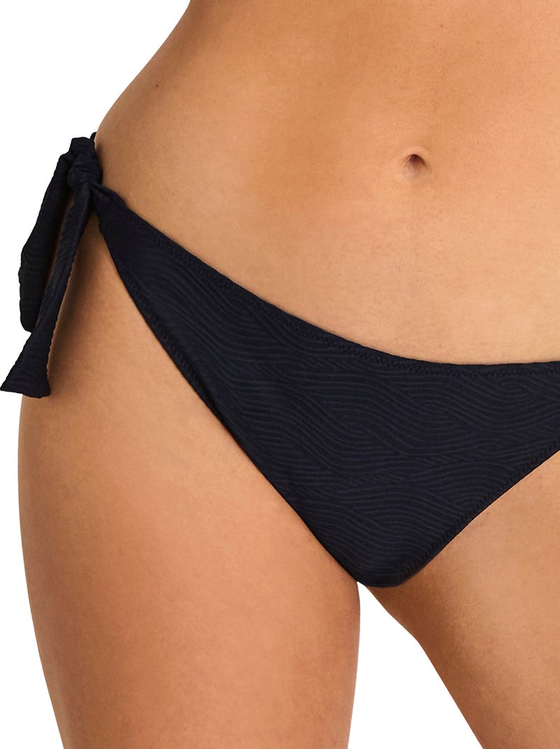 Bas maillot slip de bain taille basse à nouettes NAUTILUS Bleu marine - Kiabi