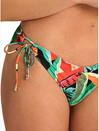 Bas maillot slip de bain taille basse à nouettes OASIS