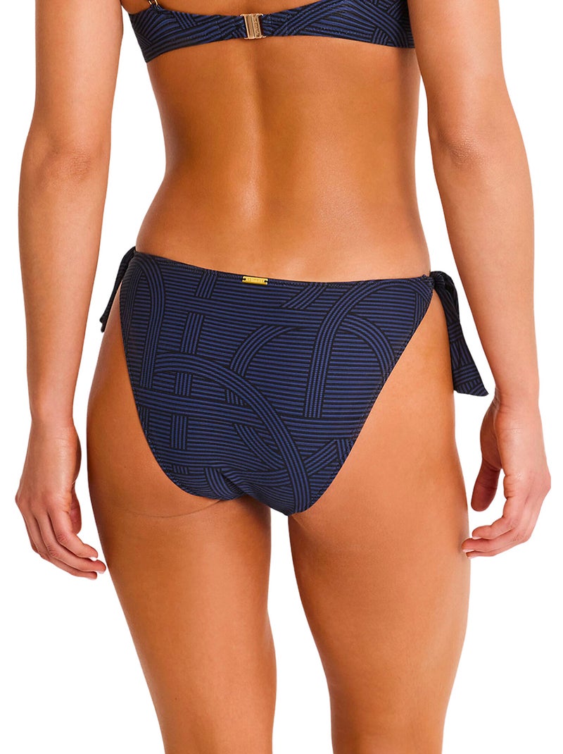 Bas maillot slip de bain taille basse à nouettes REVERIE Bleu marine - Kiabi