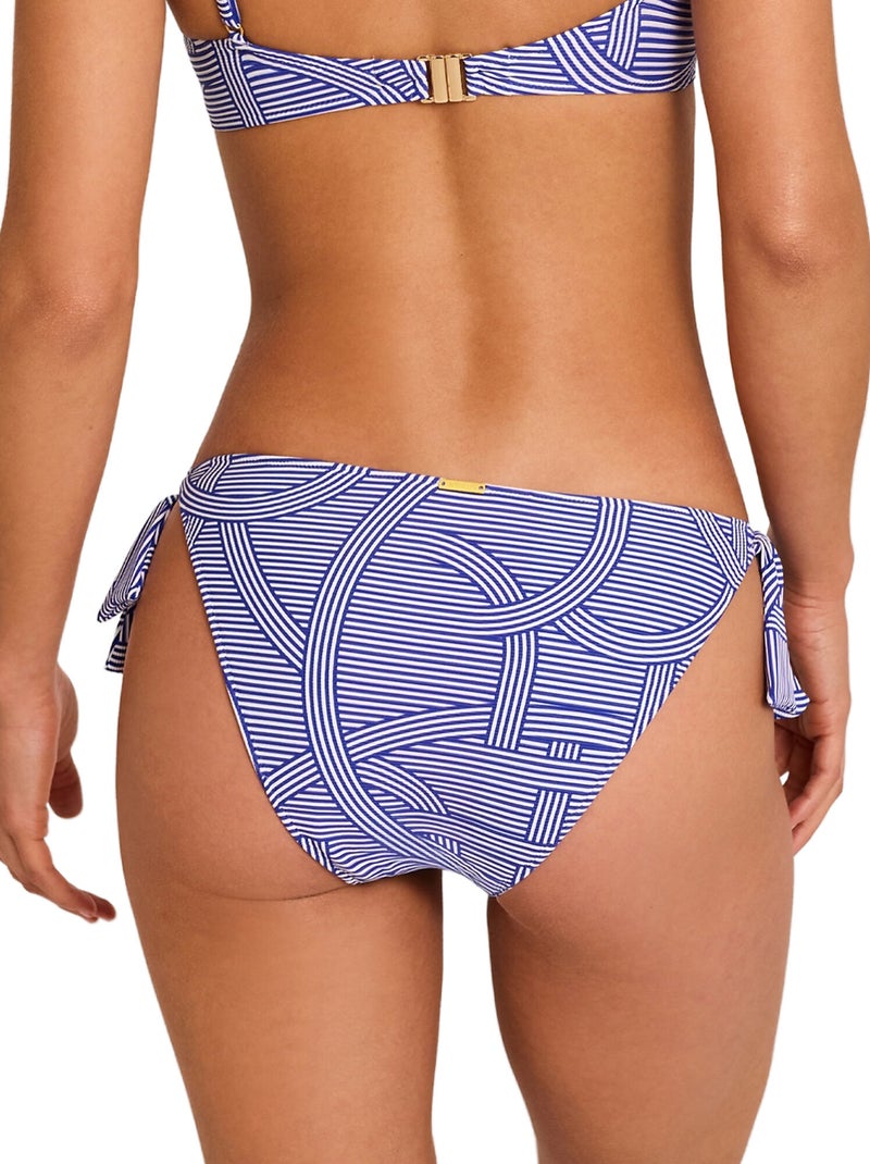 Bas maillot slip de bain taille basse à nouettes REVERIE Bleu - Kiabi