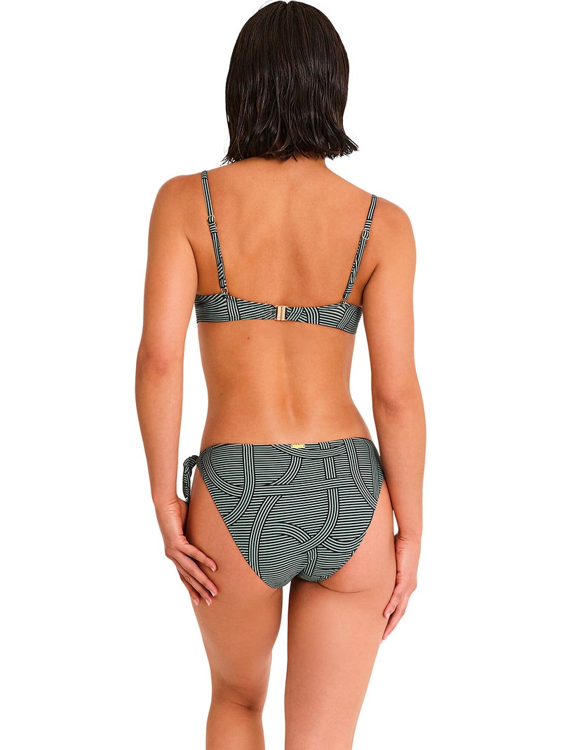Bas maillot slip de bain taille basse à nouettes REVERIE Vert - Kiabi