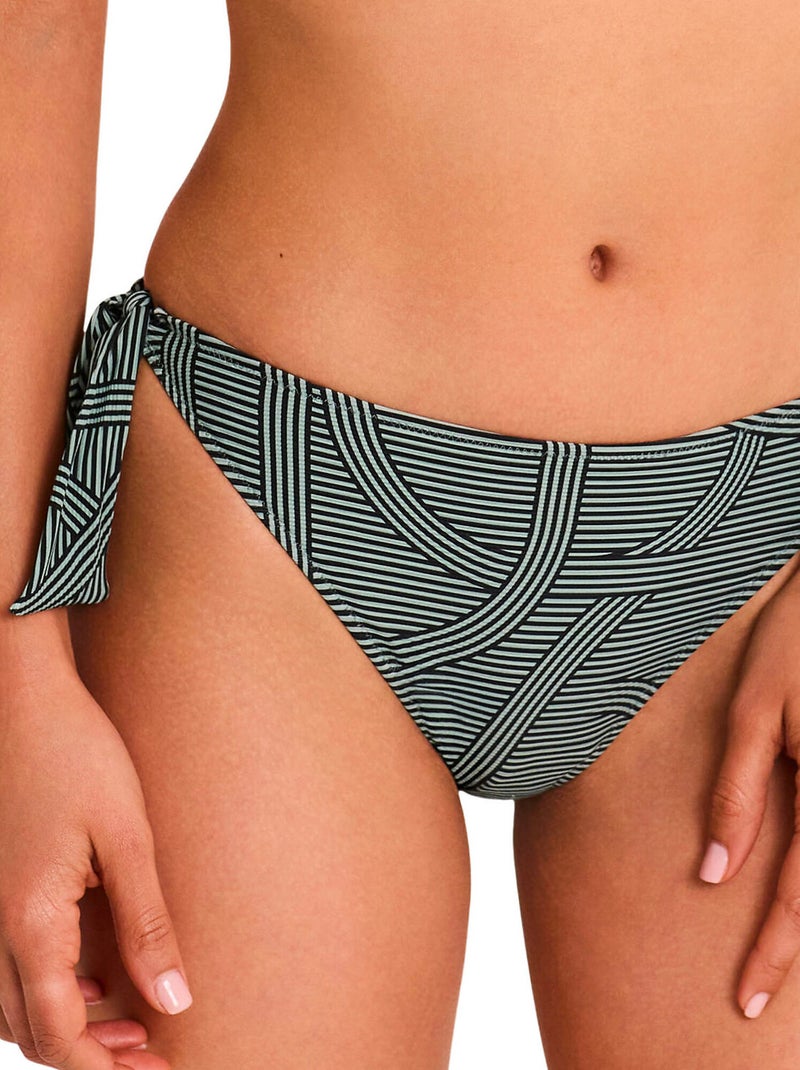 Bas maillot slip de bain taille basse à nouettes REVERIE Vert - Kiabi
