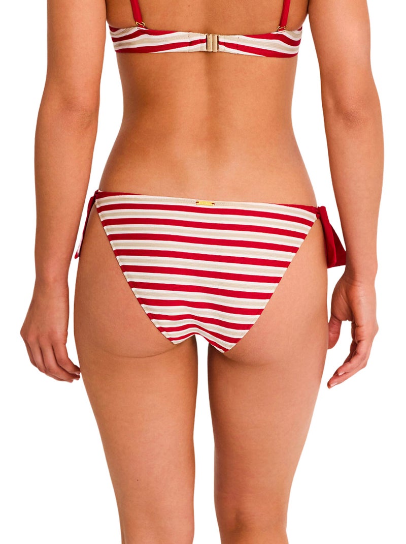 Bas maillot slip de bain taille basse à nouettes SAILOR Rouge - Kiabi