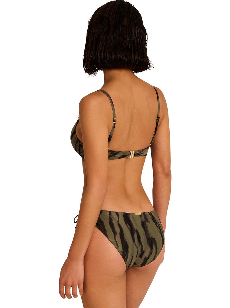 Bas maillot slip de bain taille basse à nouettes SAVAGE Kaki - Kiabi