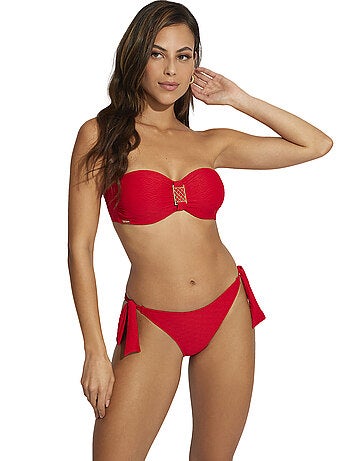 Bas maillot slip de bain taille basse à nouettes Sicilia