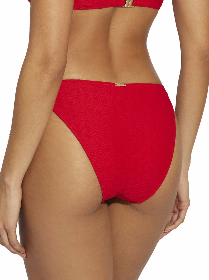 Bas maillot slip de bain taille basse à nouettes Sicilia Rouge - Kiabi