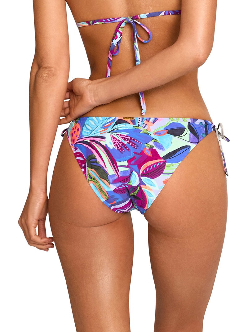 Bas maillot slip de bain taille basse à nouettes SUNSET Bleu - Kiabi