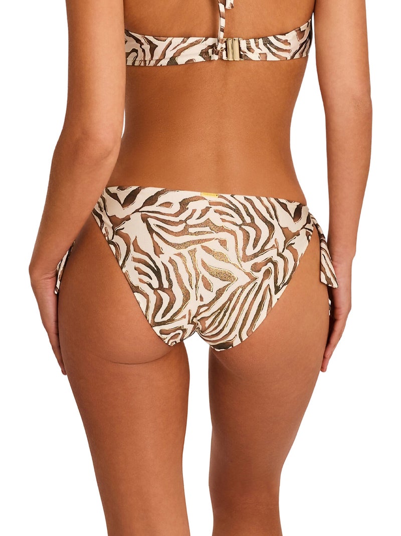 Bas maillot slip de bain taille basse à nouettes UTOPIA Ecru - Kiabi