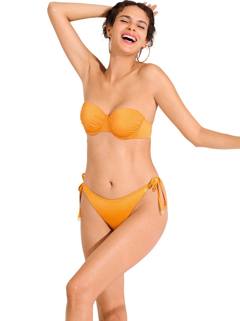 Bas maillot slip de bain taille basse KARPATHOS Jaune - Kiabi