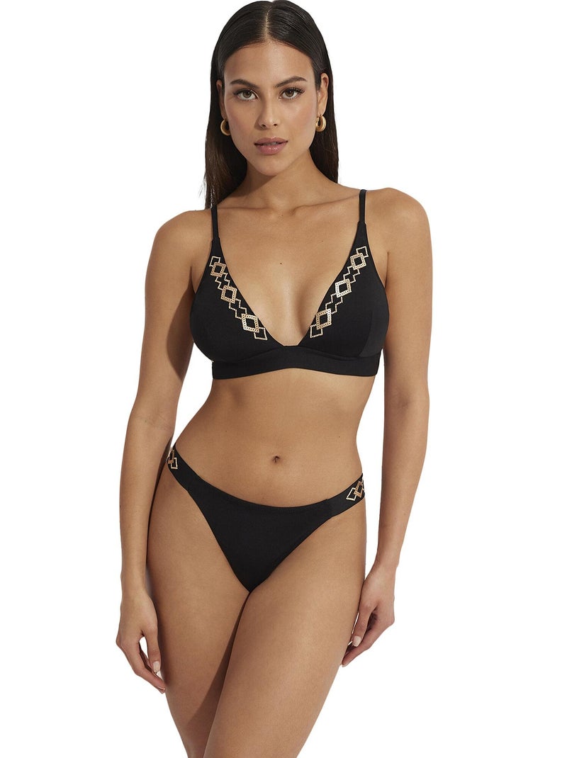 Bas maillot slip de bain taille basse Musha Cay Noir - Kiabi