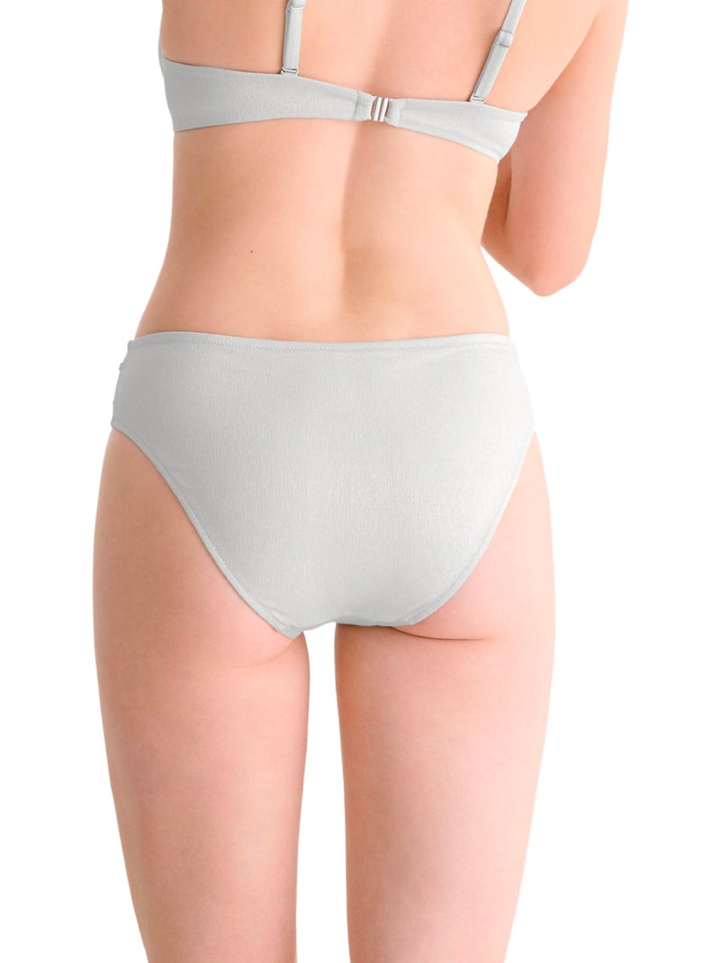 Bas maillot slip de bain taille haute BLUE LAGOON Argent - Kiabi