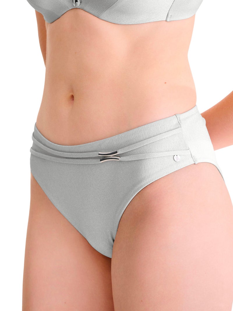 Bas maillot slip de bain taille haute BLUE LAGOON Argent - Kiabi