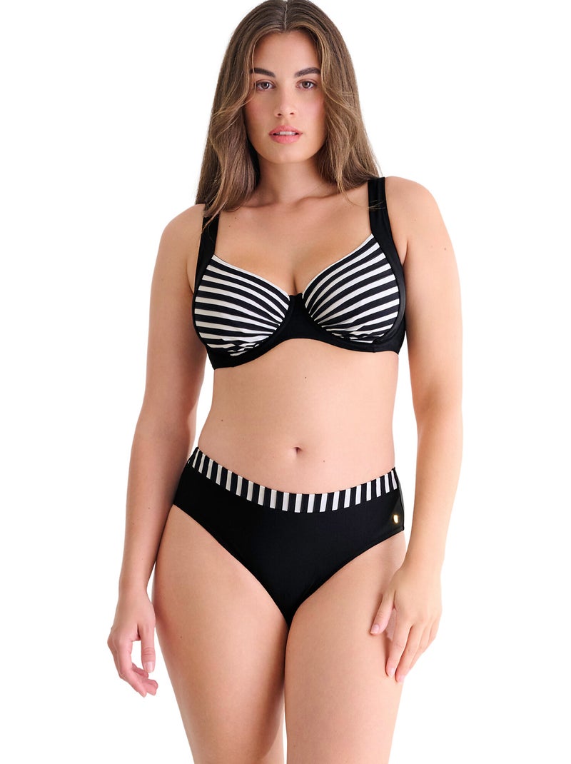 Bas maillot slip de bain taille haute BONDI BEACH Noir - Kiabi