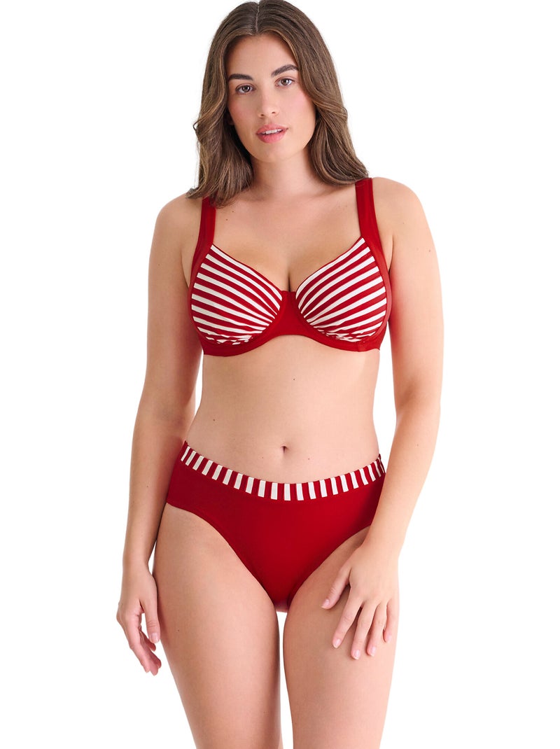 Bas maillot slip de bain taille haute BONDI BEACH Rouge - Kiabi
