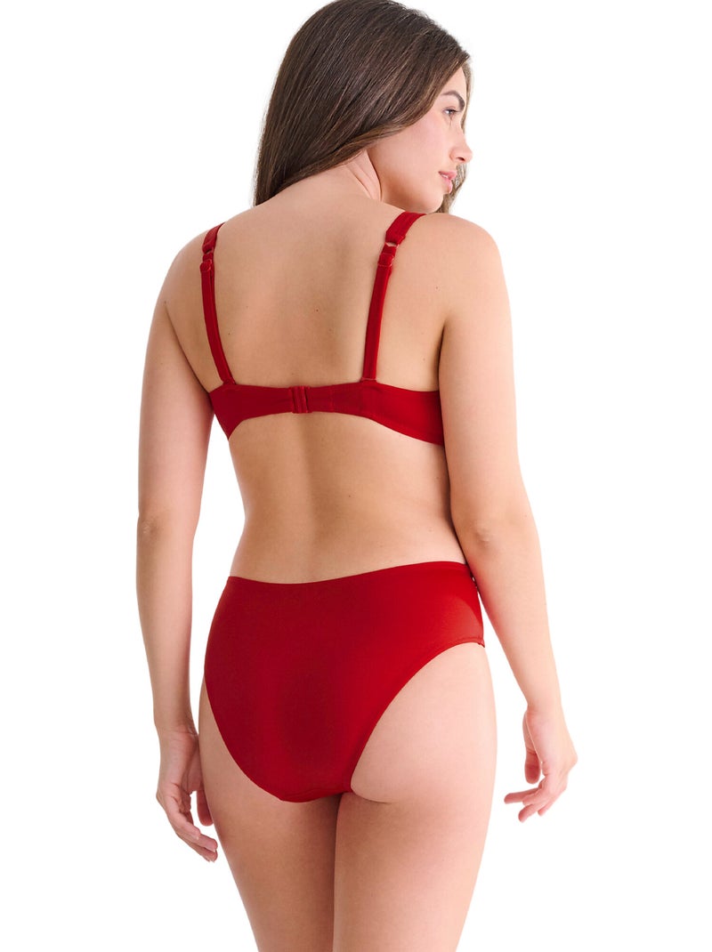 Bas maillot slip de bain taille haute BONDI BEACH Rouge - Kiabi