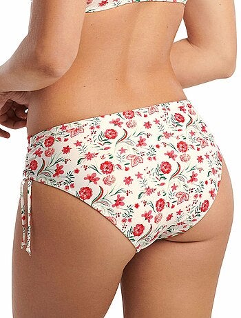 Bas maillot slip de bain taille haute côtés froncés Java