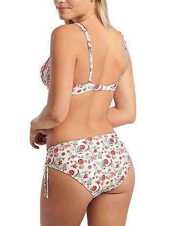 Bas maillot slip de bain taille haute côtés froncés Java