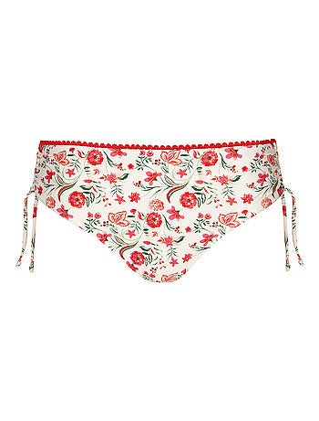 Bas maillot slip de bain taille haute côtés froncés Java