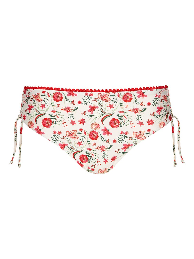 Bas maillot slip de bain taille haute côtés froncés Java Ecru - Kiabi
