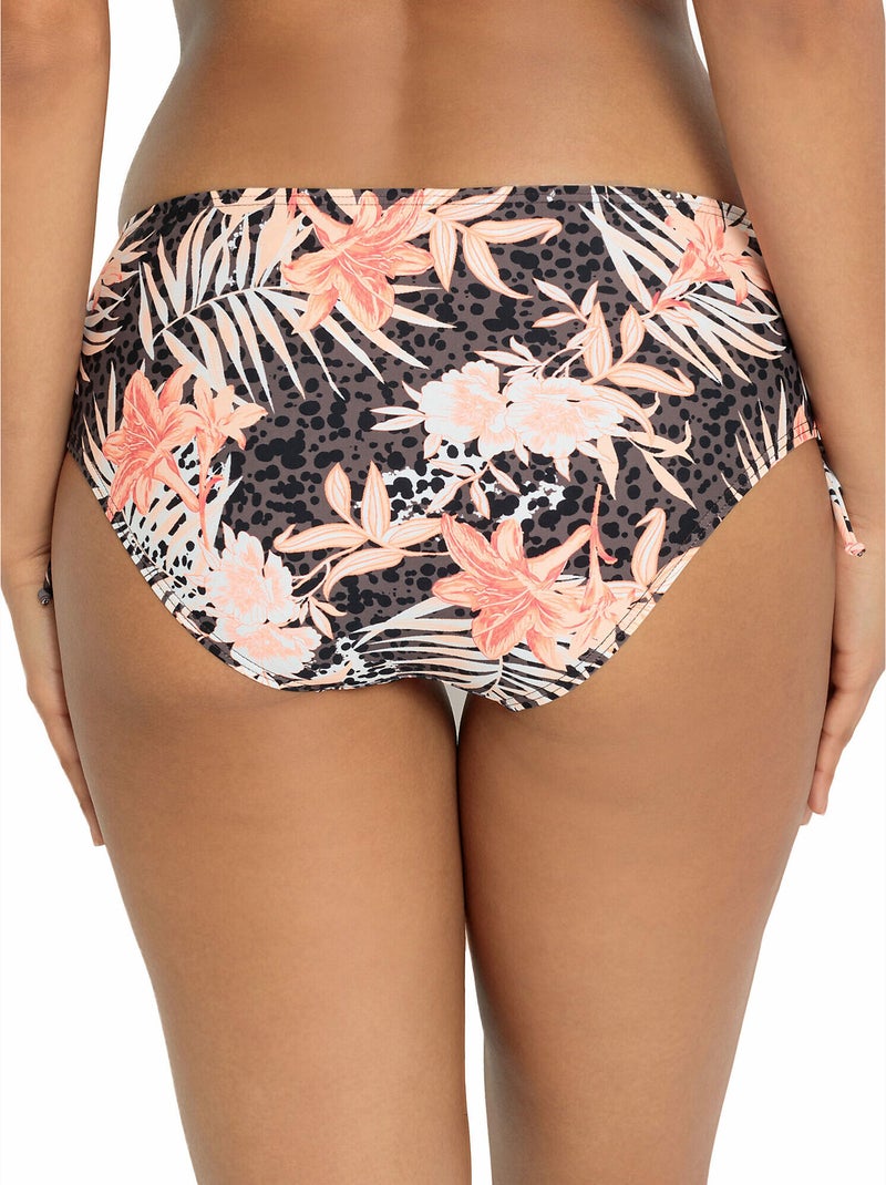 Bas maillot slip de bain taille haute côtés réglables Branda Marron - Kiabi