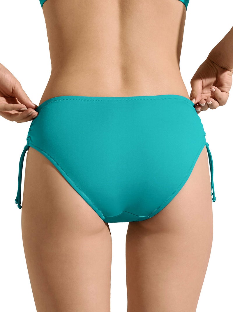 Bas maillot slip de bain taille haute côtés réglables Las Vegas Vert - Kiabi